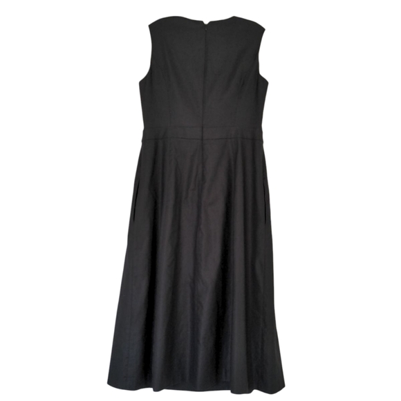 Long Tall Sally Dress Women's 12 Black Cotton Linen Blend Pockets Lined - Picture 4 of 8